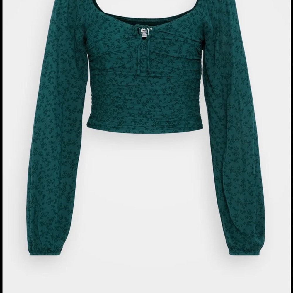 Hollister Teal Floral Blouse
